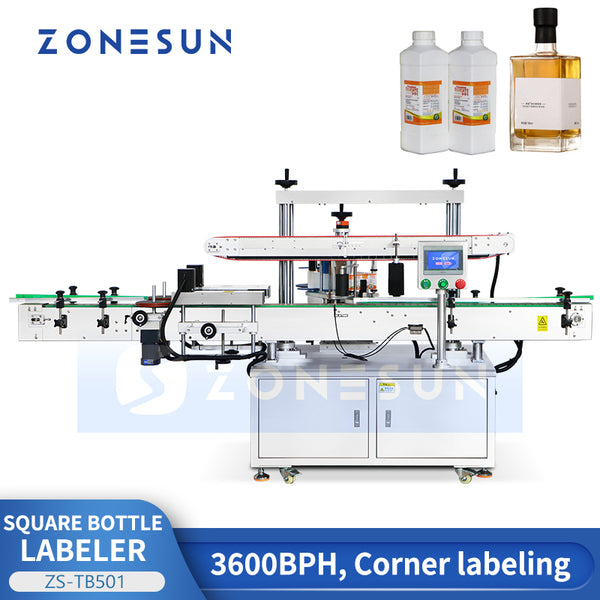Bottle corner labeling equipment