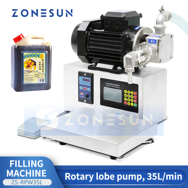 ZONESUN ZS-RPW35L Rotary Lobe Paste Filling Machine 35L/min