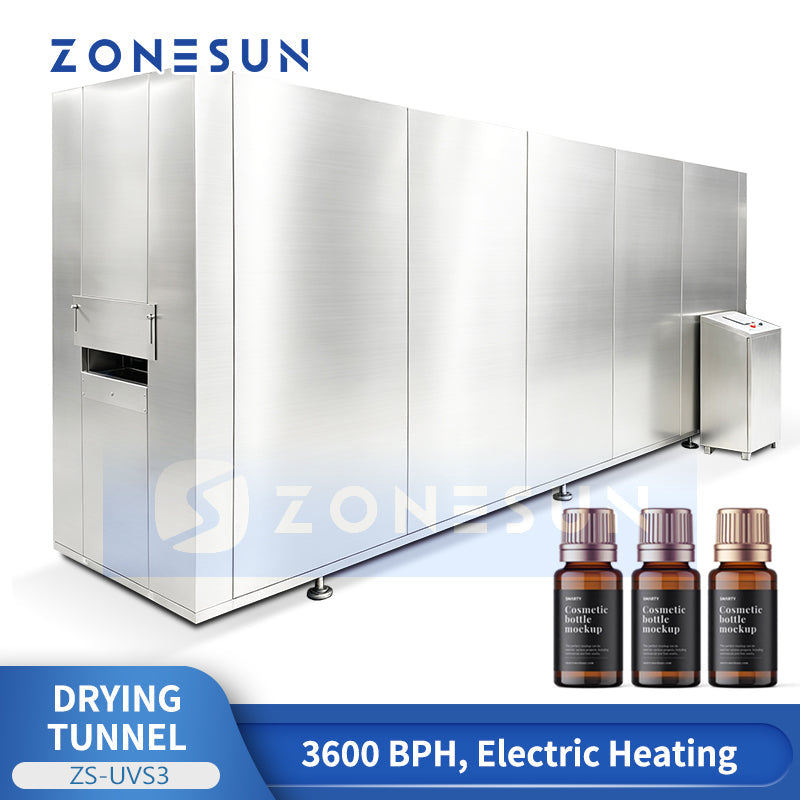 ZONESUN ZS-UVS3 Infrared Quartz Heating and Hot Air Bottle Drying Tunnel