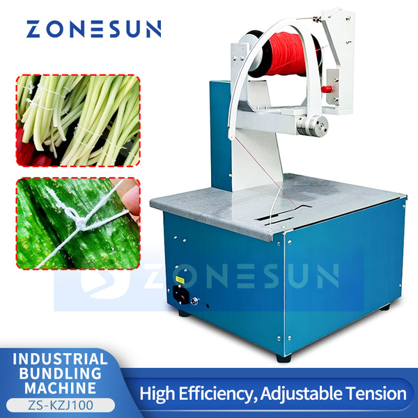 ZONESUN ZS-KZJ100 Automatic Elastic Rope Bundling Machine for Vegetables Flowers Cables Fast Tying System