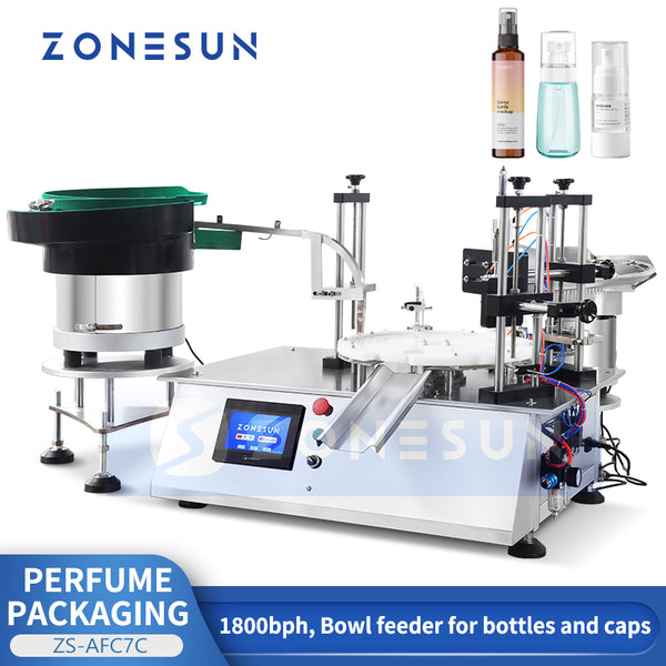 ZONESUN ZS-AFC7C Rotary Perfume Bottle Feeding Liquid Filling Capping Machine