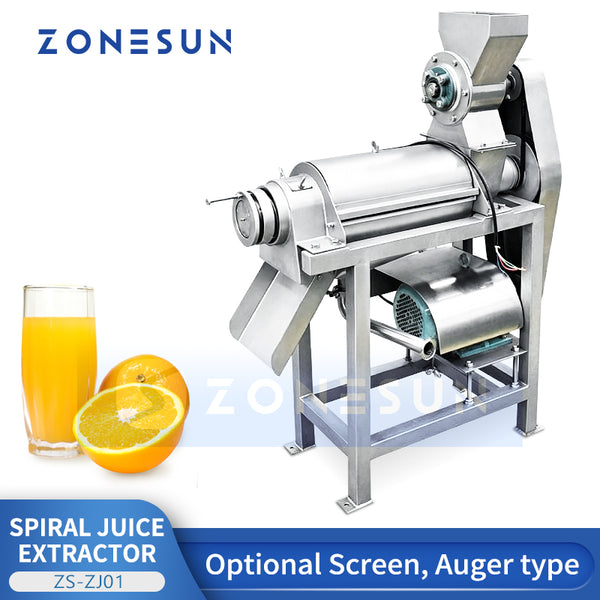 ZONESUN ZS-ZJ01 Industrial Spiral Juice Extractor Machine Continuous Auger Press Juicer for Fruits and Vegetables 304 Stainless Steel Juice Extraction Equipment