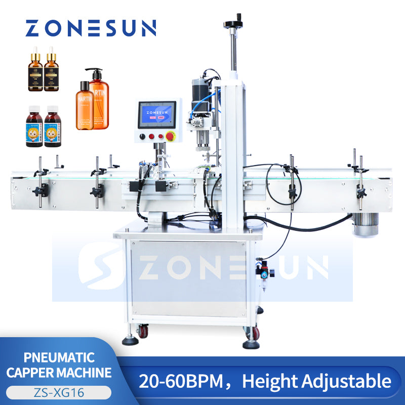 ZONESUN ZS-XG16 Automatic Pneumatic Bottle Capping Machine 20–60/min