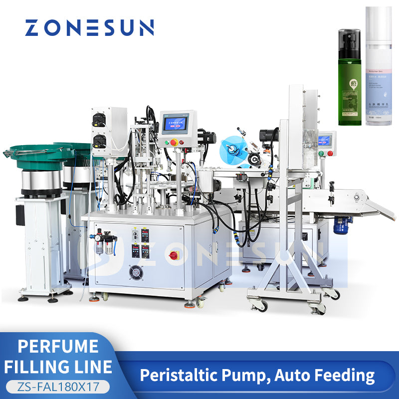 ZONESUN ZS-FAL180X17 Automatic Perfume Filling Capping & Labeling Line