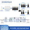 ZONESUN ZS-FAL180V10 Servo Piston Syrup Filling Production Line with Bottle Rinsing and Dual Capping Integration System