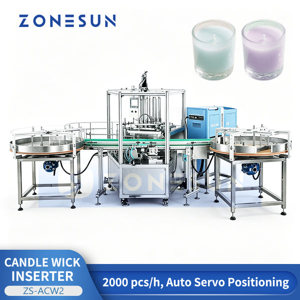 ZONESUN ZS-ACW2 Automatic Candle Wick Inserting Machine for High-Volume Candle Production Lines