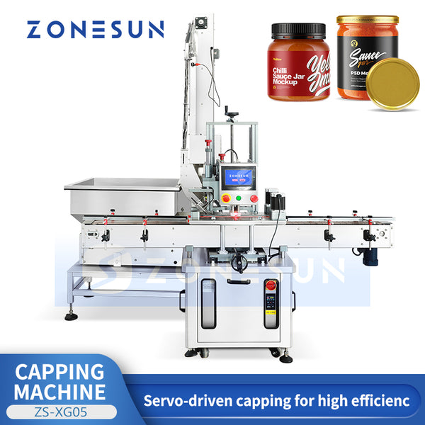 ZONESUN ZS-XG05 Servo Spindle Capping Machine for Twist-Off Jar Caps