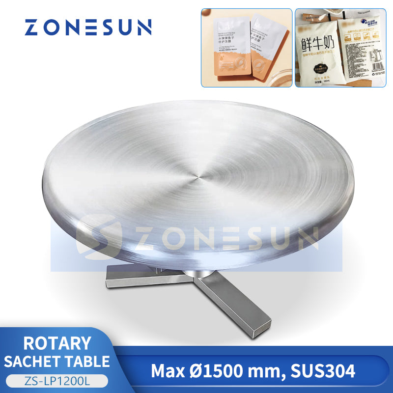 ZONESUN ZS-LP1200L Stainless Steel Rotary Sachet Collection Table Machine