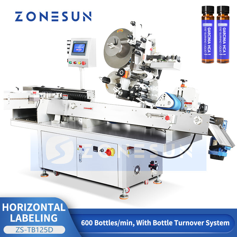 ZONESUN ZS-TB125D High-Speed Horizontal Small Bottle Labeling Machine