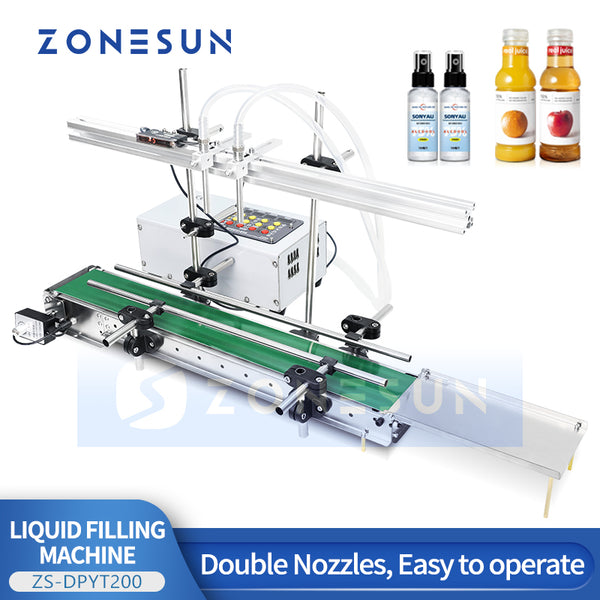 ZONESUN ZS-DPYT200 Dual Nozzle Diaphragm Pump Liquid Filling Machine