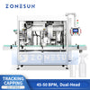 ZONESUN ZS-VTXG3 Dual Head Automatic Pump Cap Capping Machine with Tracking System for Lotion, Serum, Disinfectant Liquid Bottles