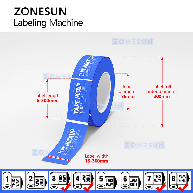 ZONESUN ZS-TB832 Automatic Paging Labeling Machine for Bags, Cards and Flat Cartons