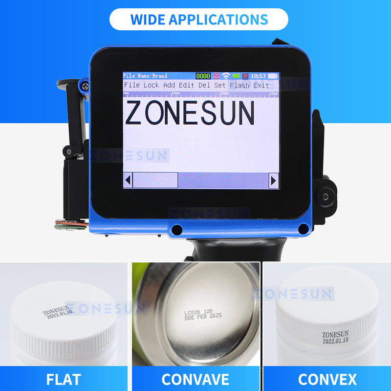 ZONESUN ZS-DC1S Portable Inkjet Printer for Batch Coding & Barcode Labeling