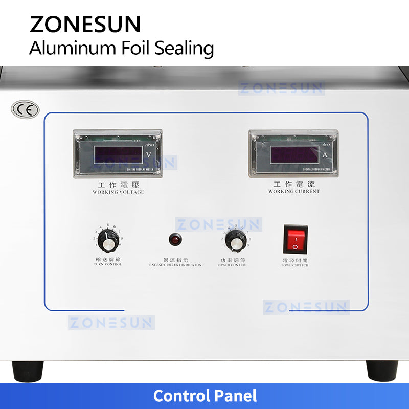 ZONESUN ZS-FK1300 Automatic Continuous Induction Aluminum Foil Sealing Machine for Pharmaceutical Food Cosmetic and Chemical Bottles