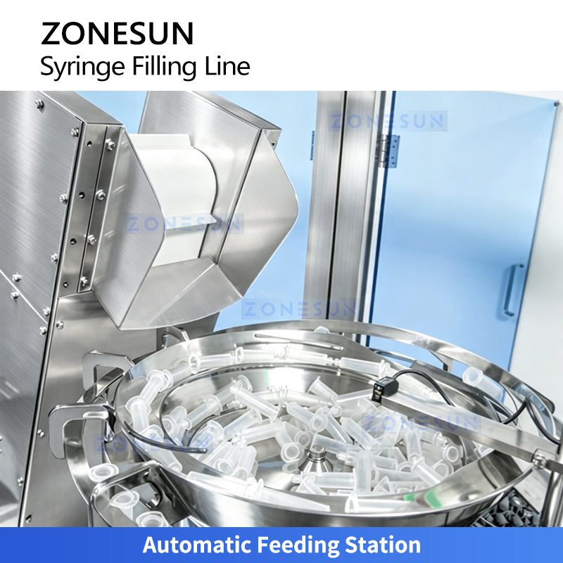 Sterile medical syringe packaging line