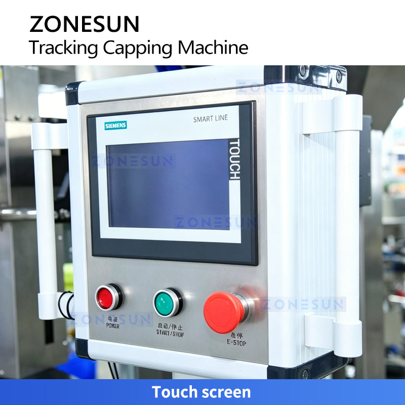 ZONESUN ZS-VTXG3 Dual Head Automatic Pump Cap Capping Machine with Tracking System for Lotion, Serum, Disinfectant Liquid Bottles