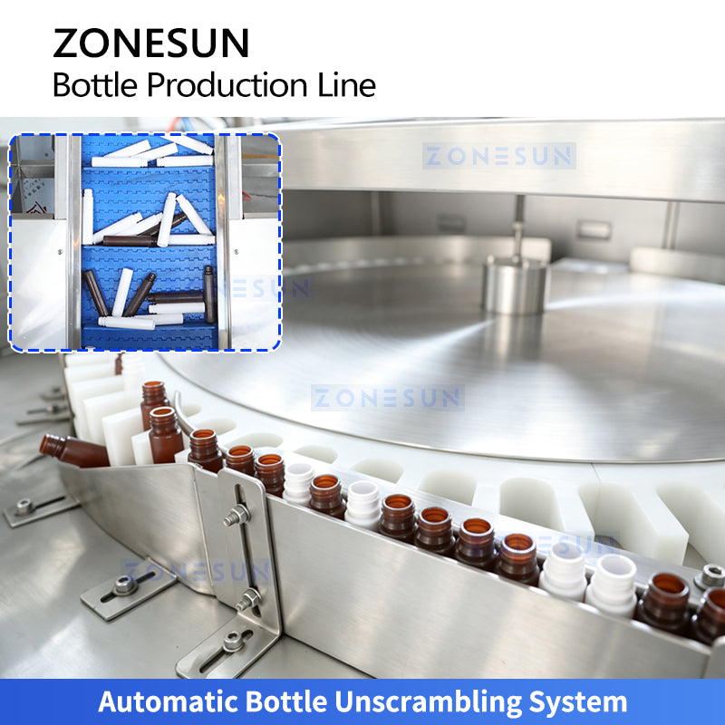 ZONESUN ZS-FAL180V20 Automatic Tube-shaped Bottle Filling, Capping, Labeling & Coding Production Line