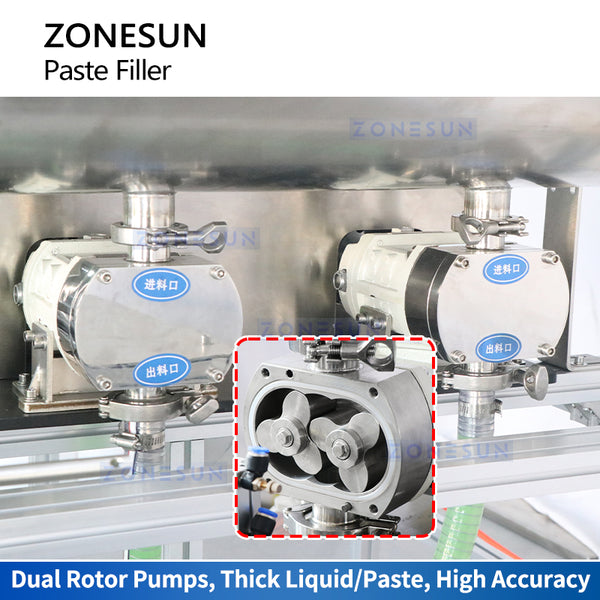 ZONESUN Thick Liquid Filling Machine Rotor Pump Paste Filler ZS-DTGT900U2