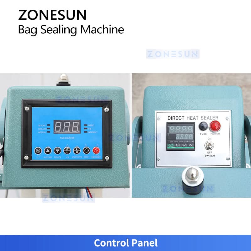 ZONESUN ZS-FK200 Pneumatic Direct Heat Bag Sealer for Mylar Foil Pouches Aluminum Foil Bags and Laminated Packaging