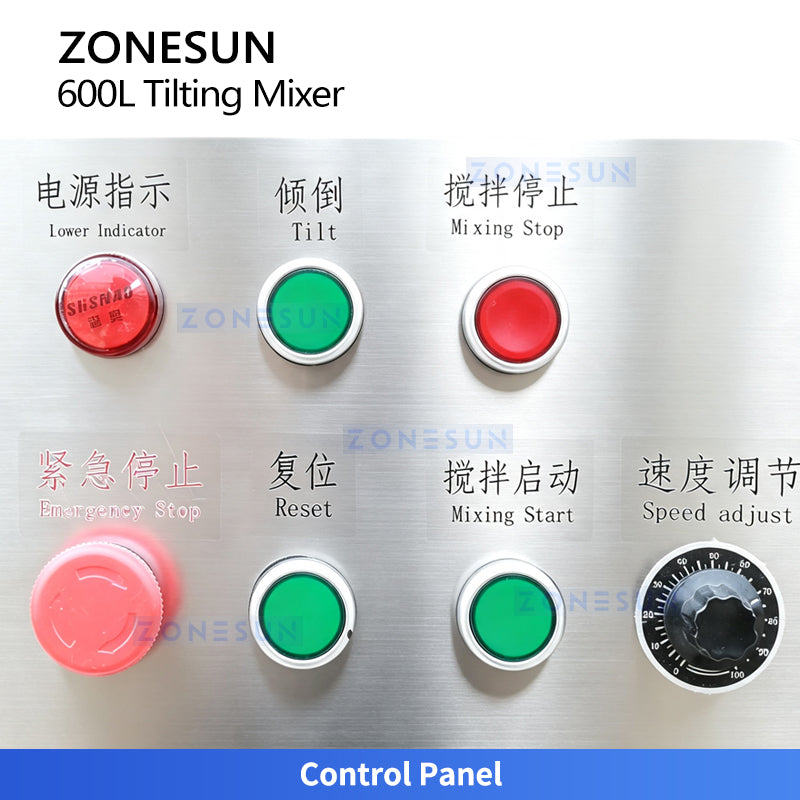 ZONESUN ZS-BM600L 600L Horizontal Tilting Ribbon Mixer for Powder and Granule Materials