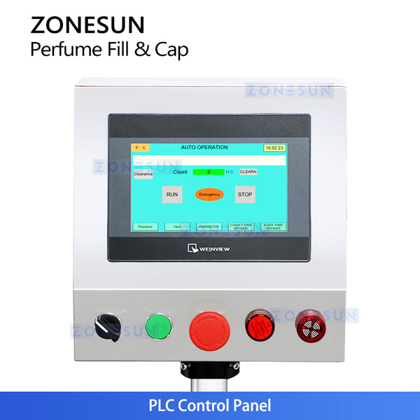 ZONESUN ZS-AFC17 Automatic Perfume Filling and Capping Monobloc Machine with Dual Peristaltic Pumps for EDT EDP Vial Packaging