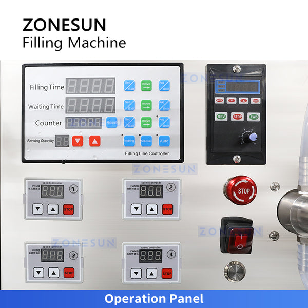 ZONESUN ZS-DTMP4 4 Nozzles Automatic Magnetic Pump Liquid Filling Machine ZS-DTMP4