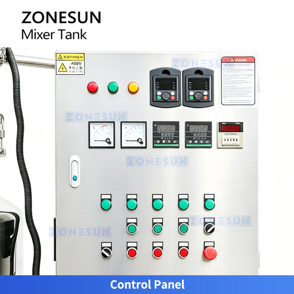 ZONESUN ZS-VMB200L 200L Vacuum Homogenizing Emulsifier Mixer Tank for Cream Lotion Sauce and Pharmaceutical Emulsion Production