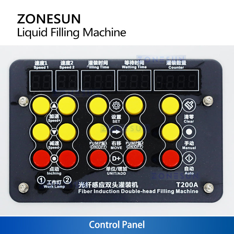 ZONESUN ZS-DPYT200 Dual Nozzle Diaphragm Pump Liquid Filling Machine