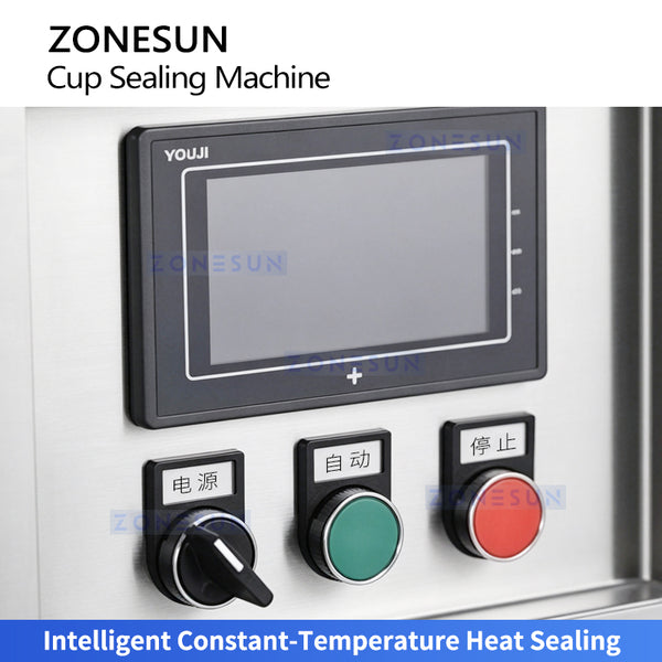 ZONESUN ZS-KCS6 Automatic Pneumatic Rotary Heat Sealing Machine for Cups & Cans