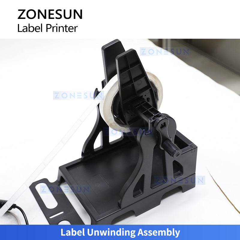 ZONESUN ZS-RPR01 Thermal Transfer Barcode Label Printer with Automatic Rewinder for Roll Labels