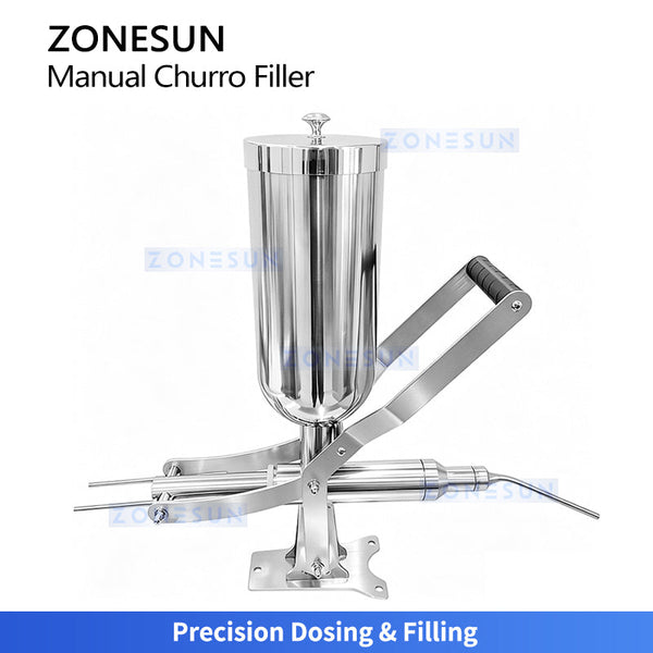 ZONESUN ZS-CZI4 Manual Center Filling Injection Machine for Donuts, Churros, Cakes, Bread Paste with Stainless Steel Hopper