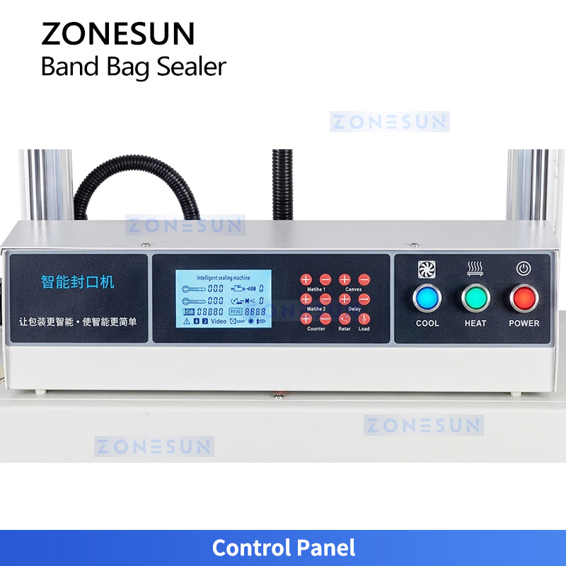 ZONESUN ZS-LWC350L Dual-Motor Vertical Continuous Band Sealer for Large and Heavy Bags