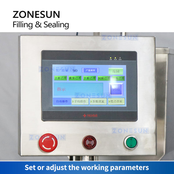 ZONESUN ZS-AFS02 Plastic Cup Piston Pump Liquid Filling Sealing Machine