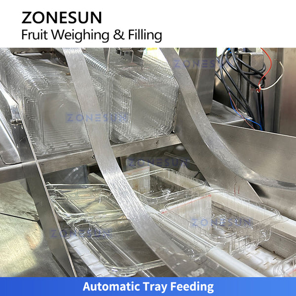 ZONESUN ZS-GWF15 Automatic Blueberry Weighing Filling and Tray Lid Closing Machine