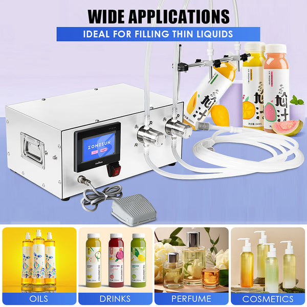 ZONESUN ZS-MPZ2 Dual-Head Magnetic Pump Liquid Filling Machine