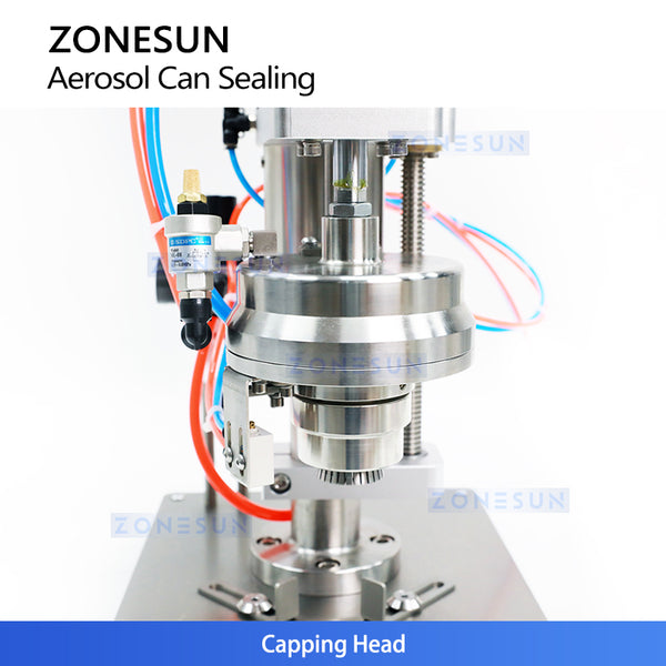 ZONESUN ZS-YG25P Pneumatic Aerosol Can Crimping Machine Luminum Spray Can Sealer