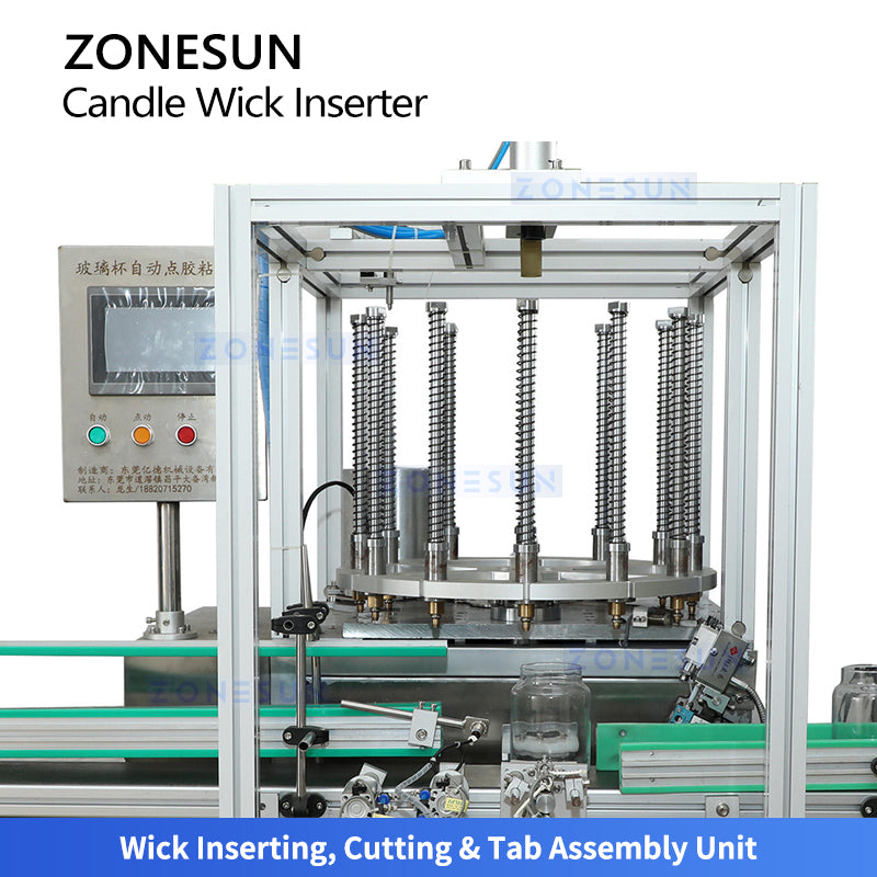 ZONESUN ZS-ACW2 Automatic Candle Wick Inserting Machine for High-Volume Candle Production Lines