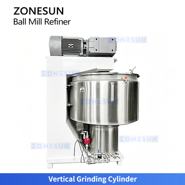 ZONESUN ZS-BM150 Industrial Vertical Chocolate Ball Mill Refiner for Chocolate Cocoa Paste and Nut Butter Grinding