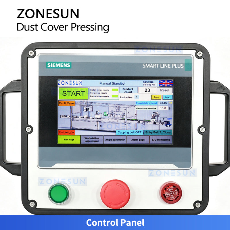 ZONESUN ZS-VTYG03 Automatic Large Bottle Overcap Pressing Machine with Vacuum Cap Placement
