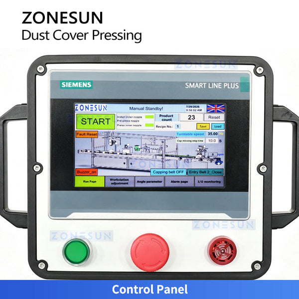 ZONESUN ZS-VTYG03 Automatic Large Bottle Overcap Pressing Machine with Vacuum Cap Placement