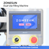 ZONESUN ZS-SVGT4D Dual-System Servo Filling Machine for Liquids & Paste Creams Shampoos Peristaltic Piston Pump Filler