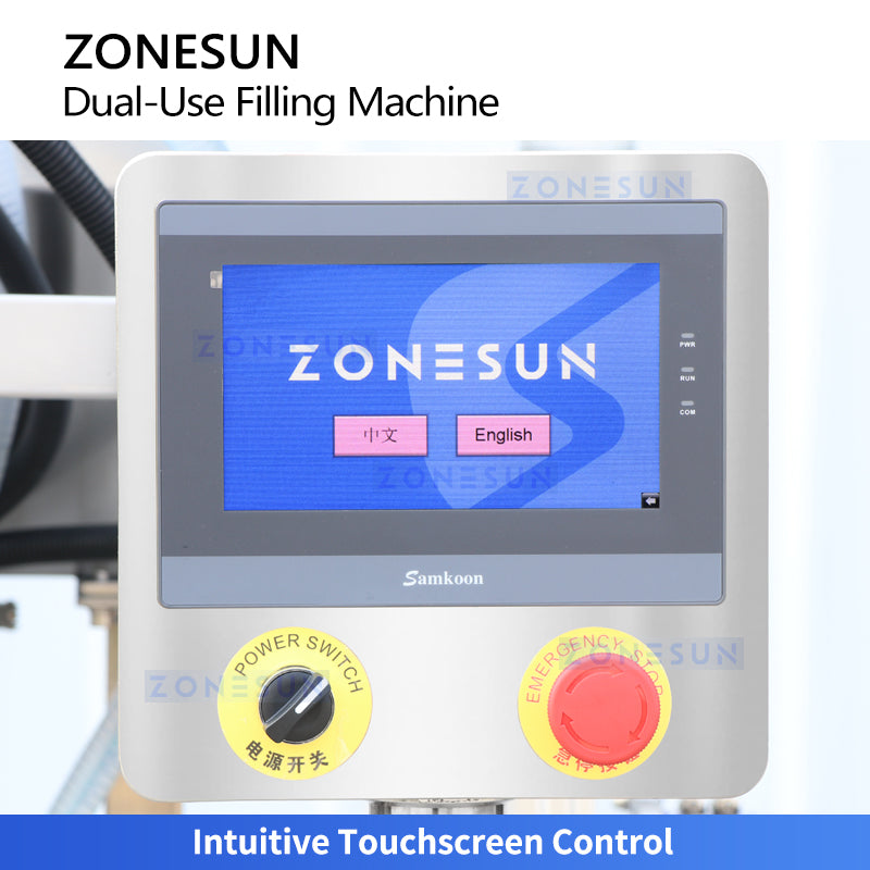 ZONESUN ZS-SVGT4D Dual-System Servo Filling Machine for Liquids & Paste Creams Shampoos Peristaltic Piston Pump Filler