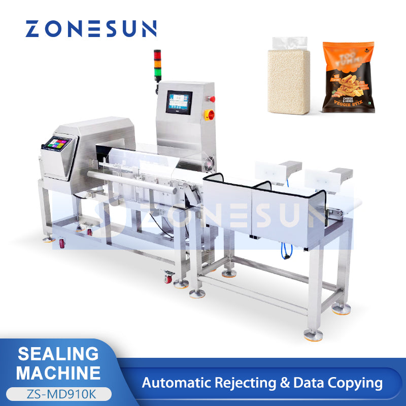 ZONESUN ZS-MD818 Automatic Checkweigher & Metal Detector Machine | Dynamic Weighing & Metal Detection System