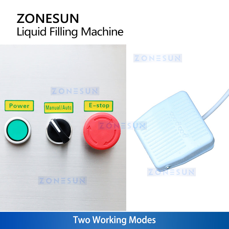 ZONESUN ZS-YTFS2 Máquina neumática de llenado de líquidos con 2 boquillas de pie