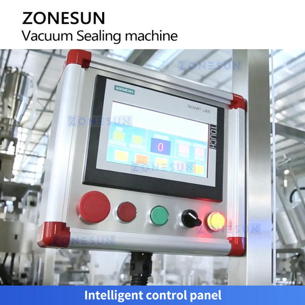 ZONESUN ZS-AFK120 Automatic Double-Head Vacuum Can Seamer with Lid Feeding System