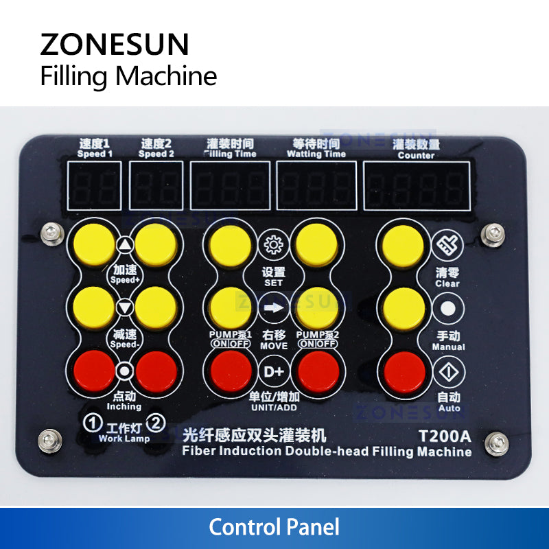 ZONESUN ZS-DPYT200L 2-Head Liquid Filling Machine with Long Conveyor