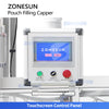 Servo piston pouch filler