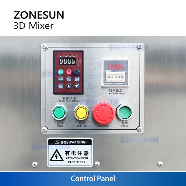 ZONESUN ZS-SBH10 3D Powder Mixing Machine for Dry Powders & Granules