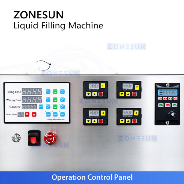 ZONESUN ZS-DTMP4 4 Nozzles Automatic Magnetic Pump Liquid Filling Machine