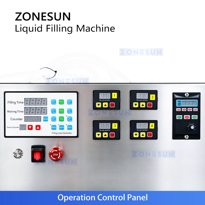 ZONESUN ZS-DTMP4 4 Nozzles Automatic Magnetic Pump Liquid Filling Machine